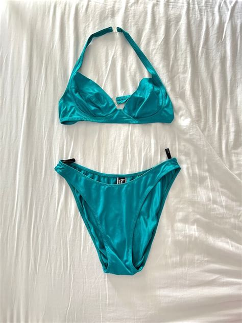 Burberry turquoise lindy swimsuit